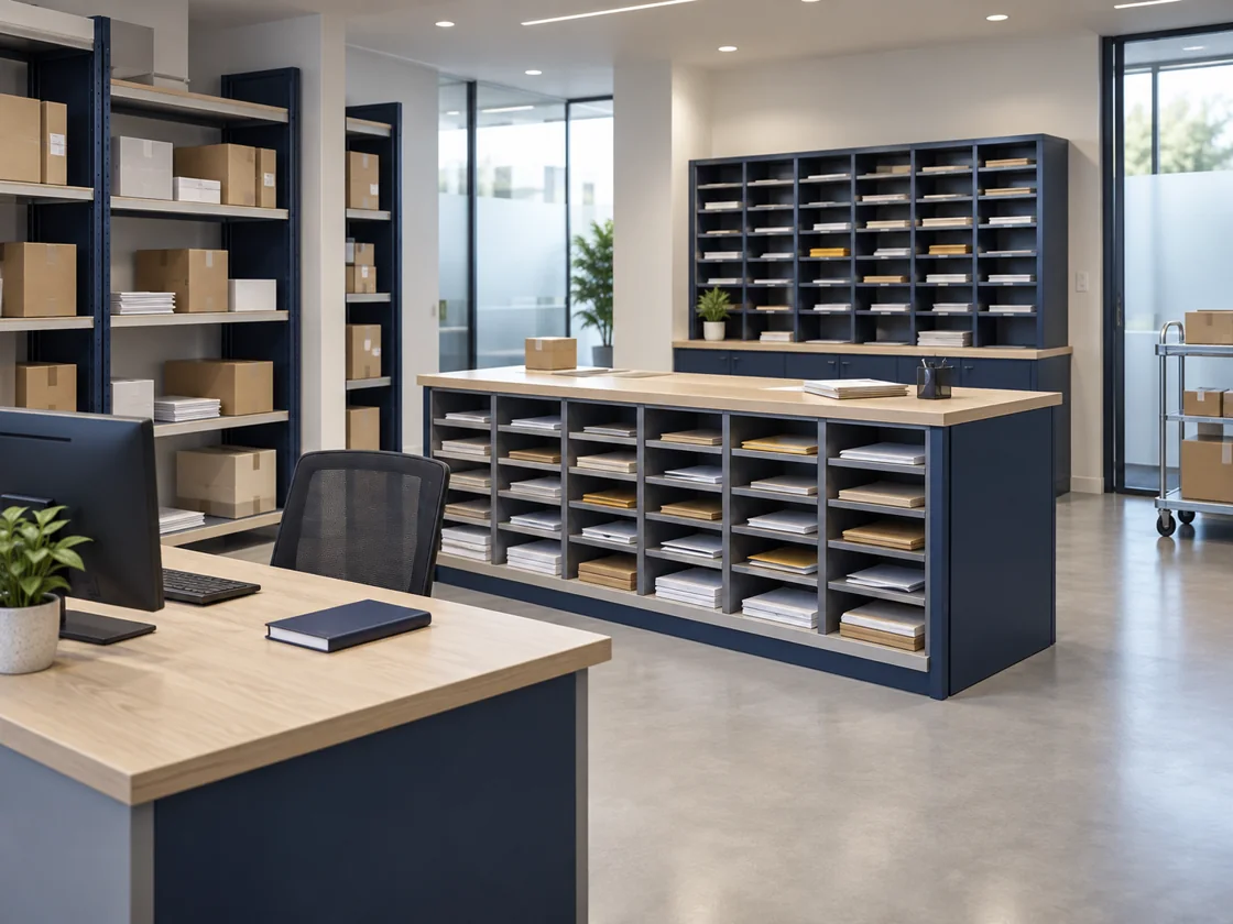 Workplace deliveries organised in a professional mailroom